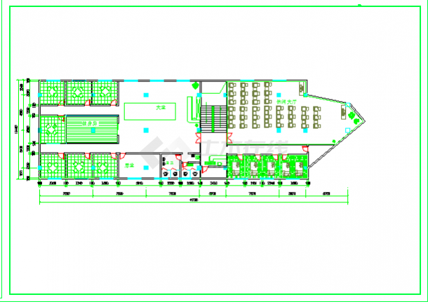 休闲中心建筑设计CAD平面布置图-图二