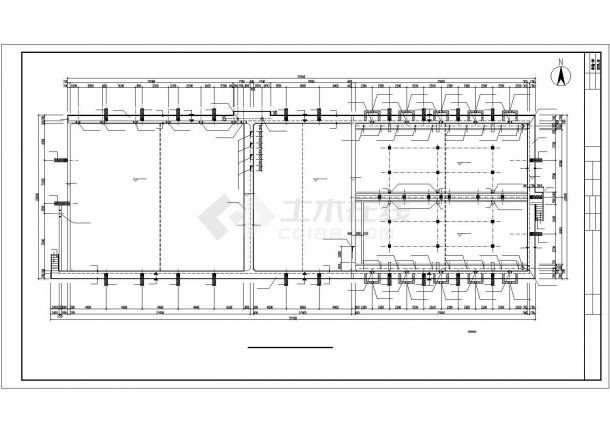 某地污水处理池生化池土建设计CAD平剖面图-图一