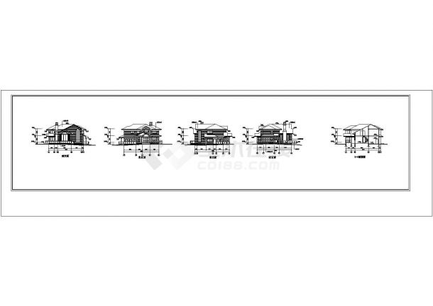 几套别墅建筑cad设计方案图-图二