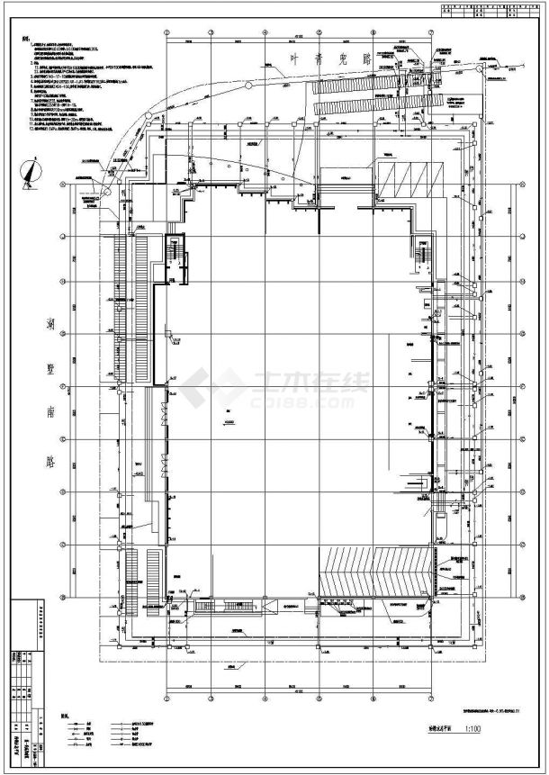 某地一类高层楼房给排水消防系统施工CAD图-图二