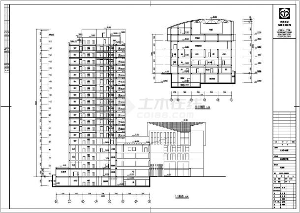 六安市二十层框架结构综合病房大楼建筑设计方案图-图一