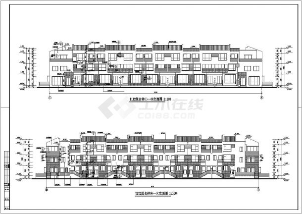 某地三层框架结构联排别墅建筑与结构设计施工图-图一