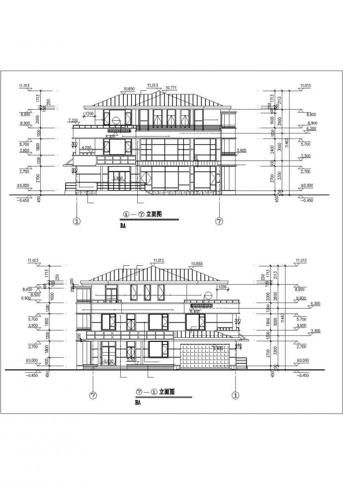 豪华别墅样板设计施工CAD参考图_图1