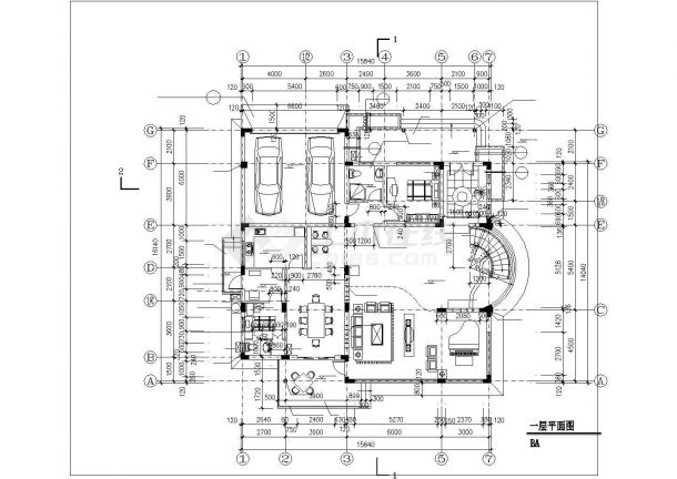 豪华别墅样板设计施工CAD参考图-图二