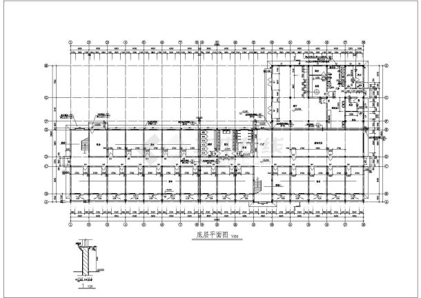 某单位多层宿舍楼建筑设计cad方案图-图二