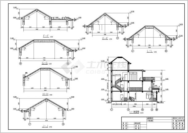 小别墅的建筑结构设计CAD施工图纸-图二