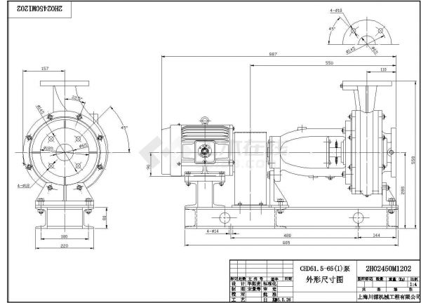 台湾设计川源泵CHD系列CAD图纸全套尺寸图-图二