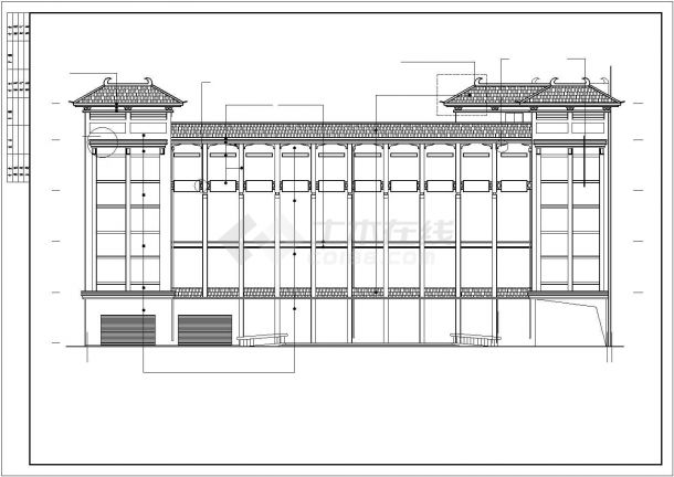 某地四层框架结构餐饮楼建筑设计施工图-图二