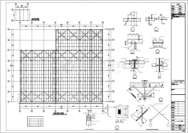 天津某局部二层门式刚架厂房结构设计图-图二