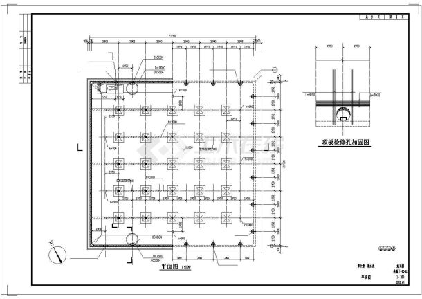 [河南]污水处理厂清水池结构施工图-图一