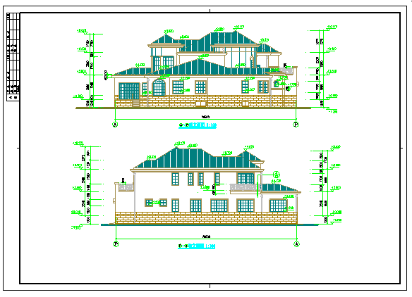 某586平米2层花园别墅建筑设计施工图（含设计说明）_图1