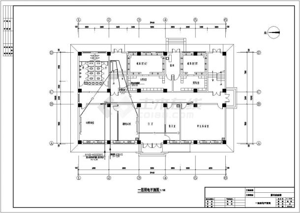 某中学六层图书实验楼全套电施图-图一