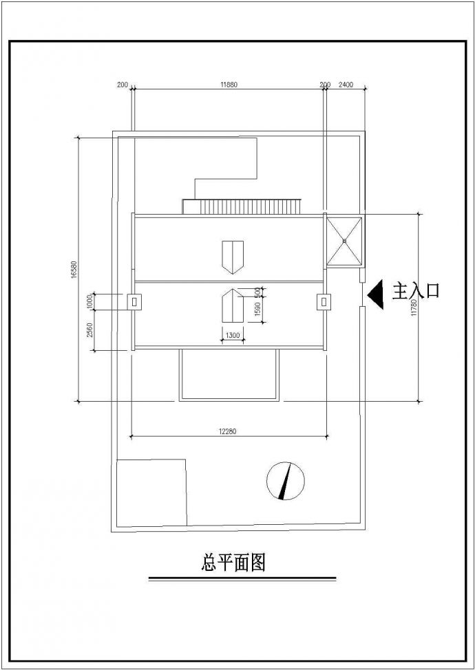 华北某地某三层小住宅建筑CAD全套参考图_图1