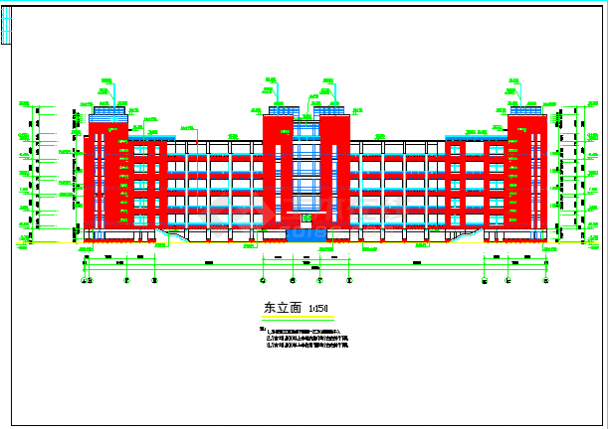 某中学教学楼综合楼建筑全套设计CAD施工图-图二