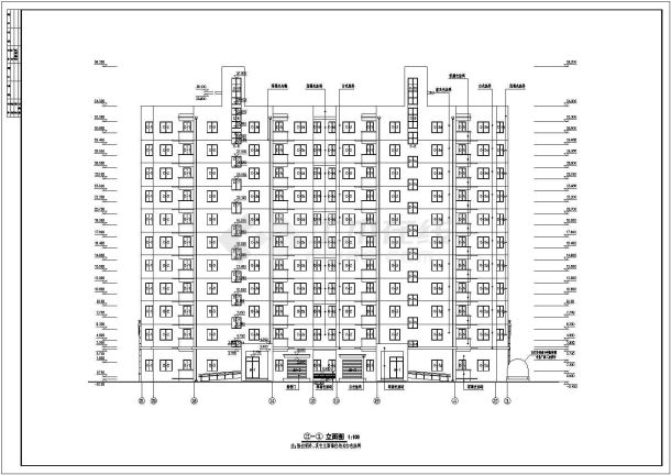 某地11层小高层住宅楼建筑设计施工图-图一