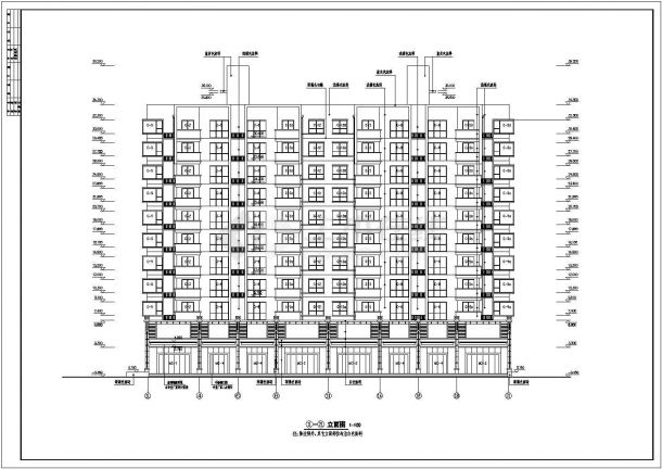 某地11层小高层住宅楼建筑设计施工图-图二