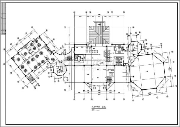 某小区三层框架结构会所建筑方案设计图-图二