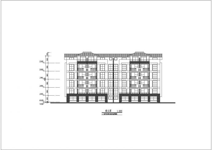 某精致四层住宅建筑设计CAD图_图1