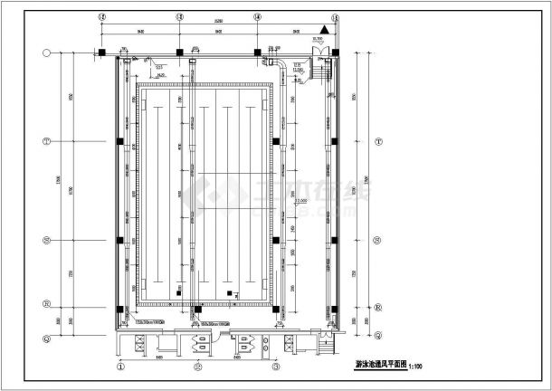 [北京]游泳池暖通及给排水系统设计图纸-图一