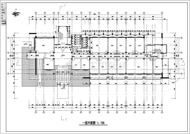 某学院行政办公楼建筑设计CAD平面图-图二