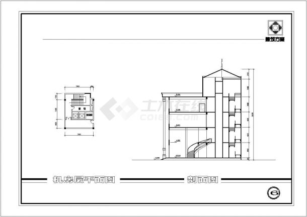 上虞市4层框架结构办公楼结构施工图（额外附有8栋建筑图纸）-图二