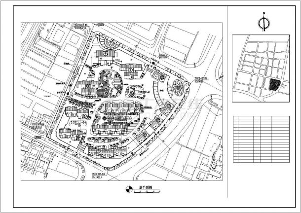 某花园综合住宅区详细建筑规划设计CAD图-图一
