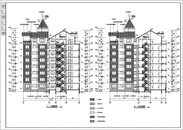 某地7层框架结构住宅楼建筑设计施工图-图二