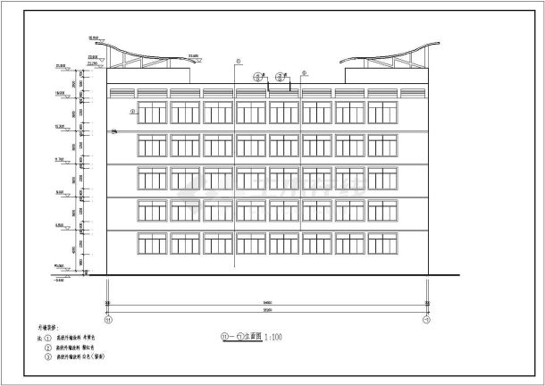 大堡小学教学楼建筑全套设计CAD施工图-图二