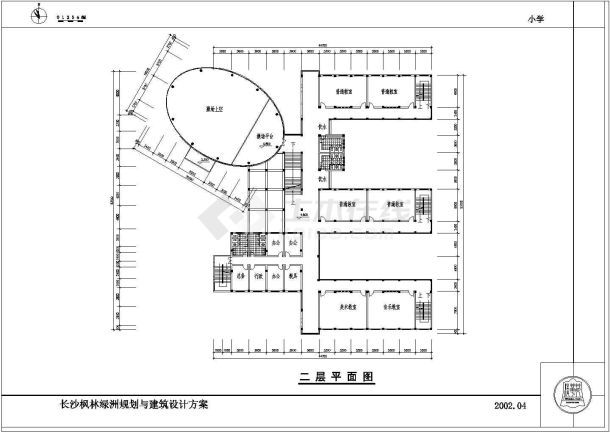 长沙某小学教学楼建筑设计CAD施工图-图一