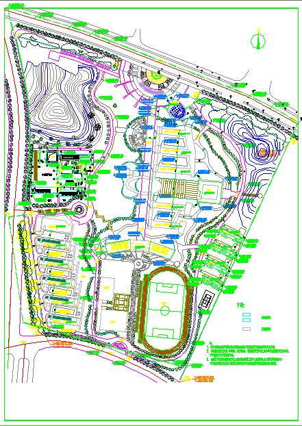 马鞍山双语学校建筑设计CAD规划图-图一