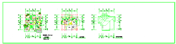 别墅建筑施工CAD图纸-图二