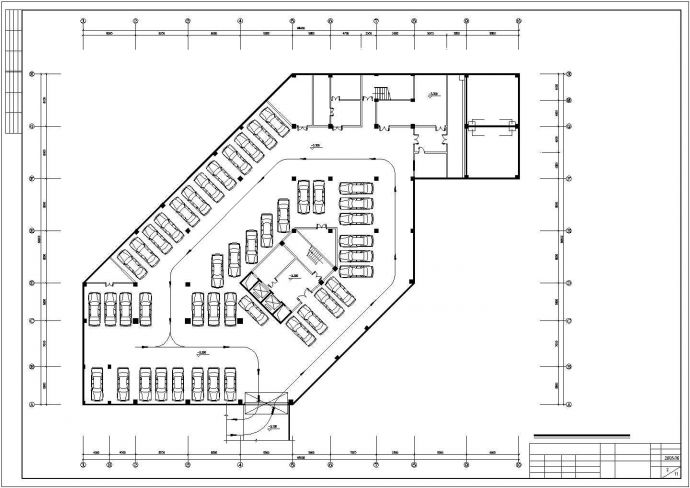复古式大酒店建筑规划CAD布置图_图1