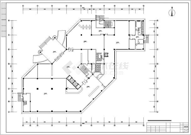 复古式大酒店建筑规划CAD布置图-图二