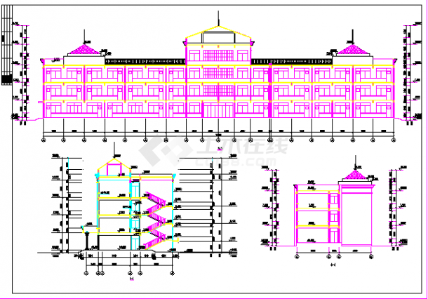 三丁小学教学综合楼全套建筑设计CAD施工图-图一