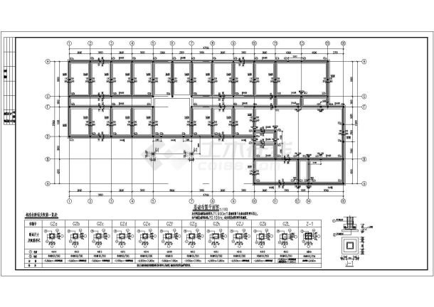8度区2层砌体结构宾馆(预制楼板)结构设计图-图一