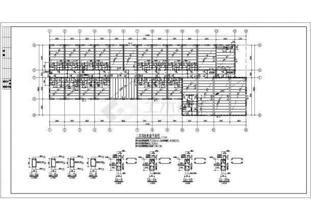 8度区2层砌体结构宾馆(预制楼板)结构设计图-图二