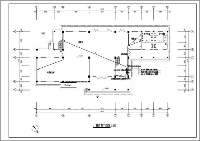 青岛市某客运站电气方案CAD布置图_图1
