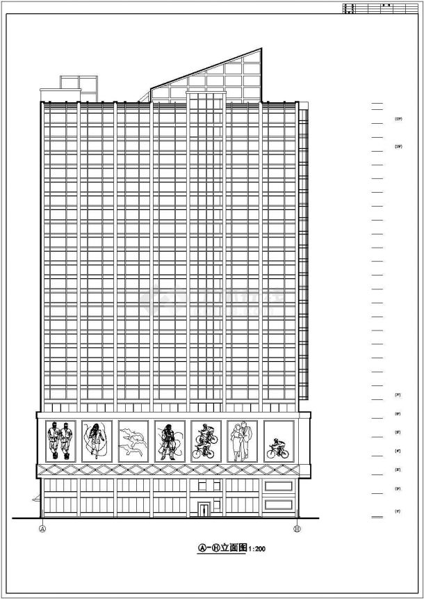 某地27层高层商业楼建筑方案设计图-图一