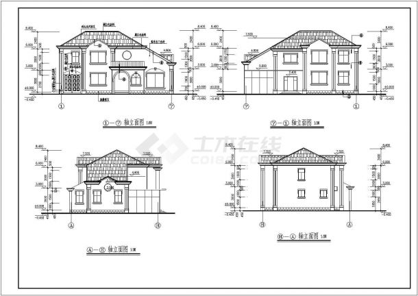 某地二层砖混结构独立别墅建筑设计方案图-图一