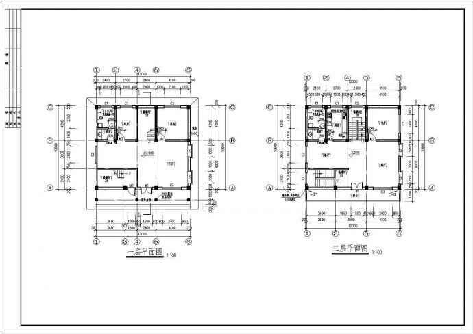 别墅建筑结构CAD施工详图_图1
