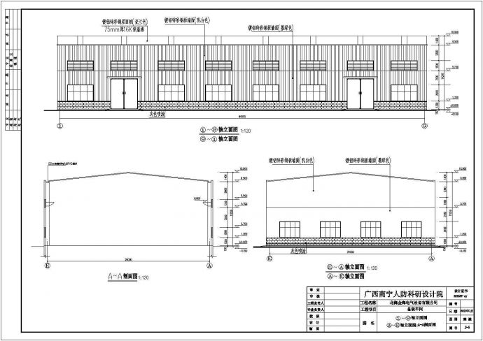 北海市单层轻钢结构厂房建筑设计方案图_图1