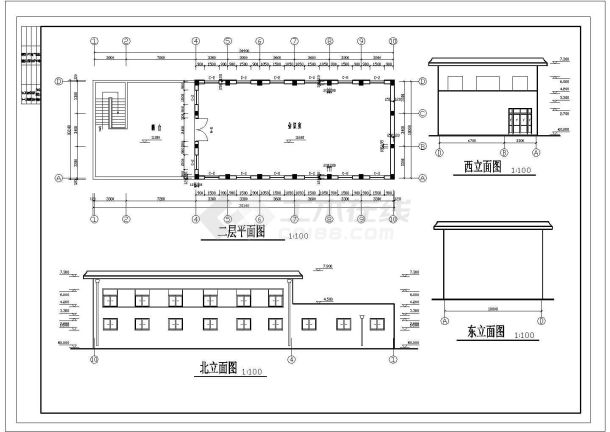 某二层医院药品楼建筑方案图-图二