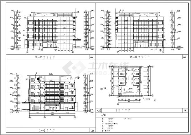 某地4层框架结构厂房建筑设计施工图-图二
