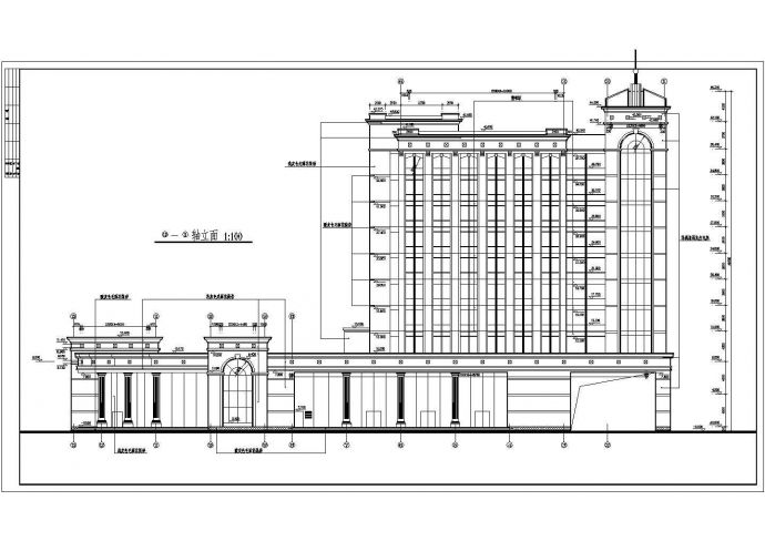 安徽十一层框架结构办公楼建筑设计扩初图_图1
