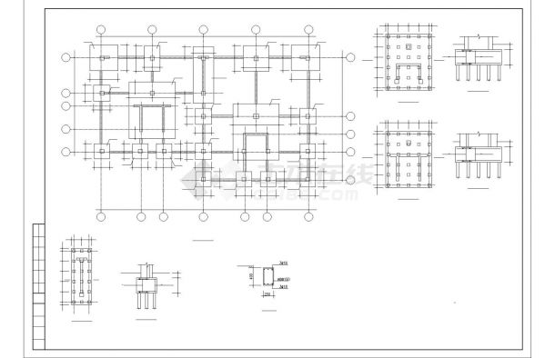多层建筑砖混和底框结构cad详细施工图-图二