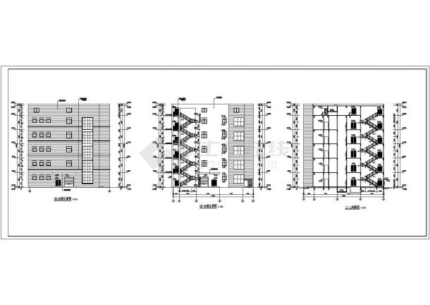 某地5层框架结构厂房建筑设计施工图-图二