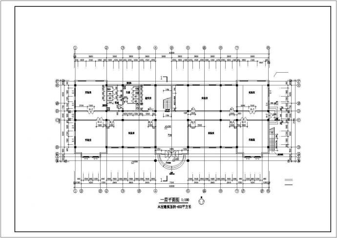 某医院二层实验楼建筑设计方案图_图1