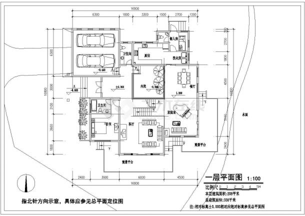 双层独立别墅建筑规划CAD套图-图二