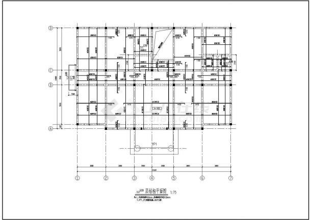 某地三层砌体结构办公楼结构设计施工图-图二
