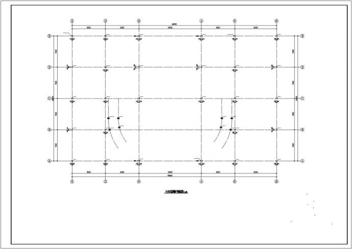 两层钢框架结构展厅结构施工图_图1